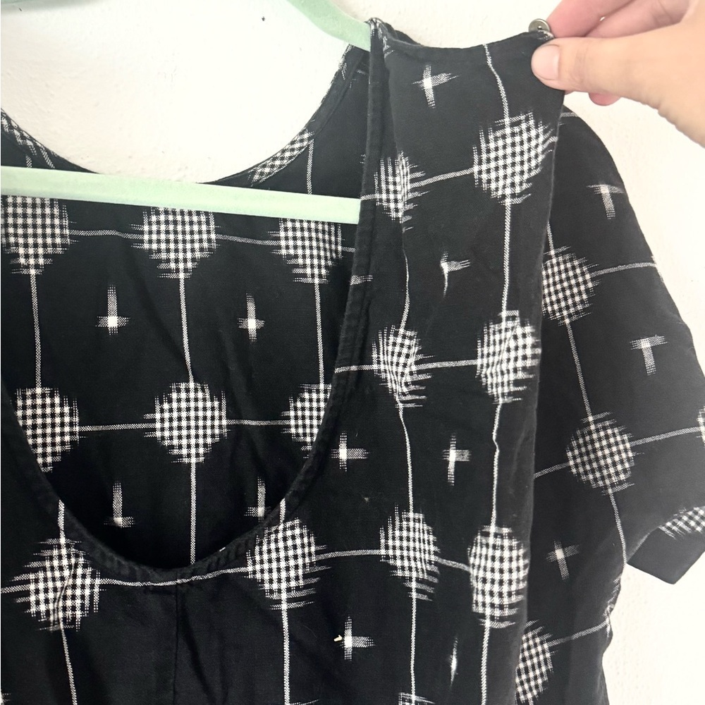 Matter Prints Black & White Geometric MIDI Tunic Dress - Japanese Inspired - Picture 13 of 14